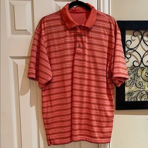 Tour Champions Golf Classic Orange Striped Polo Shirt